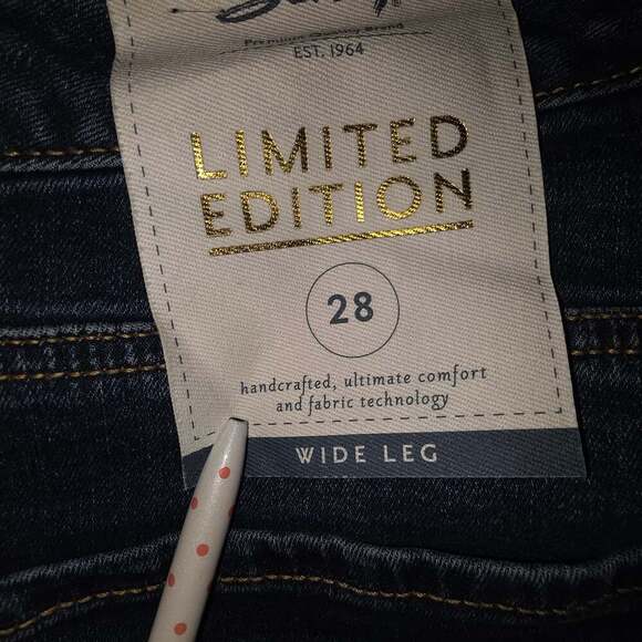 SEVEN 7 of all Man Kind Wide Leg Center Stitch Jeans Mid Rise Dark Wash size 28 - Picture 9 of 10